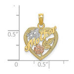 Load image into Gallery viewer, 14K Two-tone Yellow and Rose Gold With #1 Mother Heart &amp; Flower Charm Pendant
