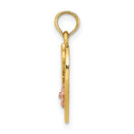 Load image into Gallery viewer, 14K Two-tone Yellow and Rose Gold With #1 Mother Heart &amp; Flower Charm Pendant
