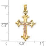 Load image into Gallery viewer, 14K Two-Tone Gold Crucifix Charm Pendant
