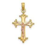 Load image into Gallery viewer, 14K Two-Tone Gold Crucifix Charm Pendant
