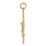 Load image into Gallery viewer, 14K Two-Tone Gold With Lace Trim Crucifix Charm Pendant

