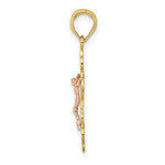 Load image into Gallery viewer, 14K Two-Tone Gold Crucifix With Scallop Trim Charm Pendant
