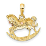 Load image into Gallery viewer, 14K Two-Tone Gold 2-D Rocking Horse With Saddle Charm Pendant
