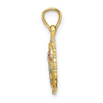 Load image into Gallery viewer, 14K Tri-Color Gold Rose In Oval Frame Charm Pendant
