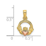 Load image into Gallery viewer, 14K Two-Tone Gold Claddagh With Heart Charm Pendant
