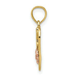 Load image into Gallery viewer, 14K Two-Tone Gold With #1 WIFE In Heart With Flower Charm Pendant
