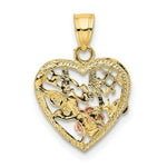 Load image into Gallery viewer, 14K Two-Tone Gold With #1 WIFE In Heart With Flower Charm Pendant
