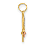 Load image into Gallery viewer, 14K Tri-Color Gold #1 SISTER In Heart With Flowers Charm Pendant
