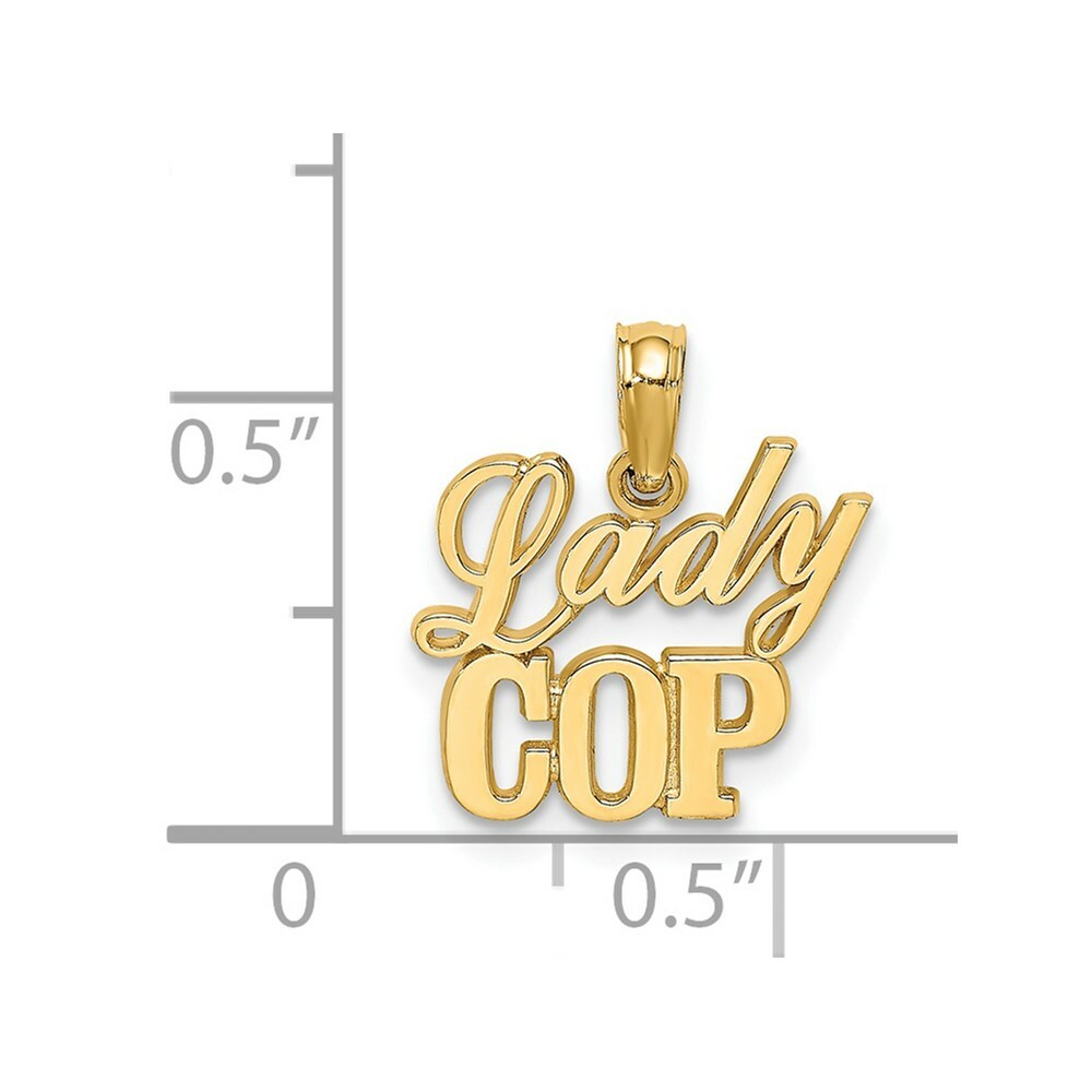 14K Yellow Gold Lady Cop Charm Pendant