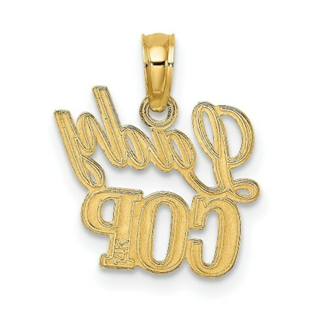 14K Yellow Gold Lady Cop Charm Pendant