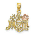 Load image into Gallery viewer, 14K Two-Tone Gold #1 MOM With Flower Charm Pendant
