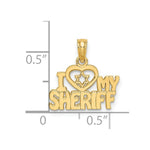 Load image into Gallery viewer, 14K Yellow Gold I Love My Sheriff Charm Pendant
