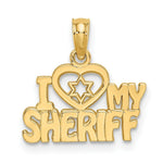 Load image into Gallery viewer, 14K Yellow Gold I Love My Sheriff Charm Pendant
