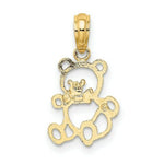 Load image into Gallery viewer, 14K Two-Tone Gold TEDDY BEAR With Bow Tie Charm Pendant
