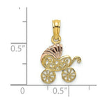 Load image into Gallery viewer, 14K Two-Tone Gold BABY STROLLER With Visor Charm Pendant

