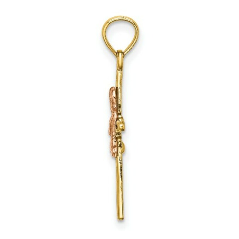 14K Two-Tone Gold & 2-D Boy On Cross Charm Pendant