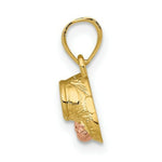 Load image into Gallery viewer, 14K Two-Tone Gold BABY BOOTIES With Teddy Bear Charm Pendant
