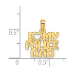Load image into Gallery viewer, 14K Yellow Gold I Love My Police Dad Charm Pendant
