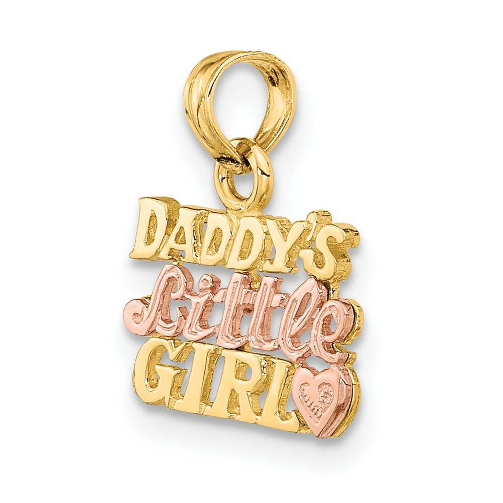 14K Two-Tone Gold DADDY'S LITTLE GIRL Charm Pendant