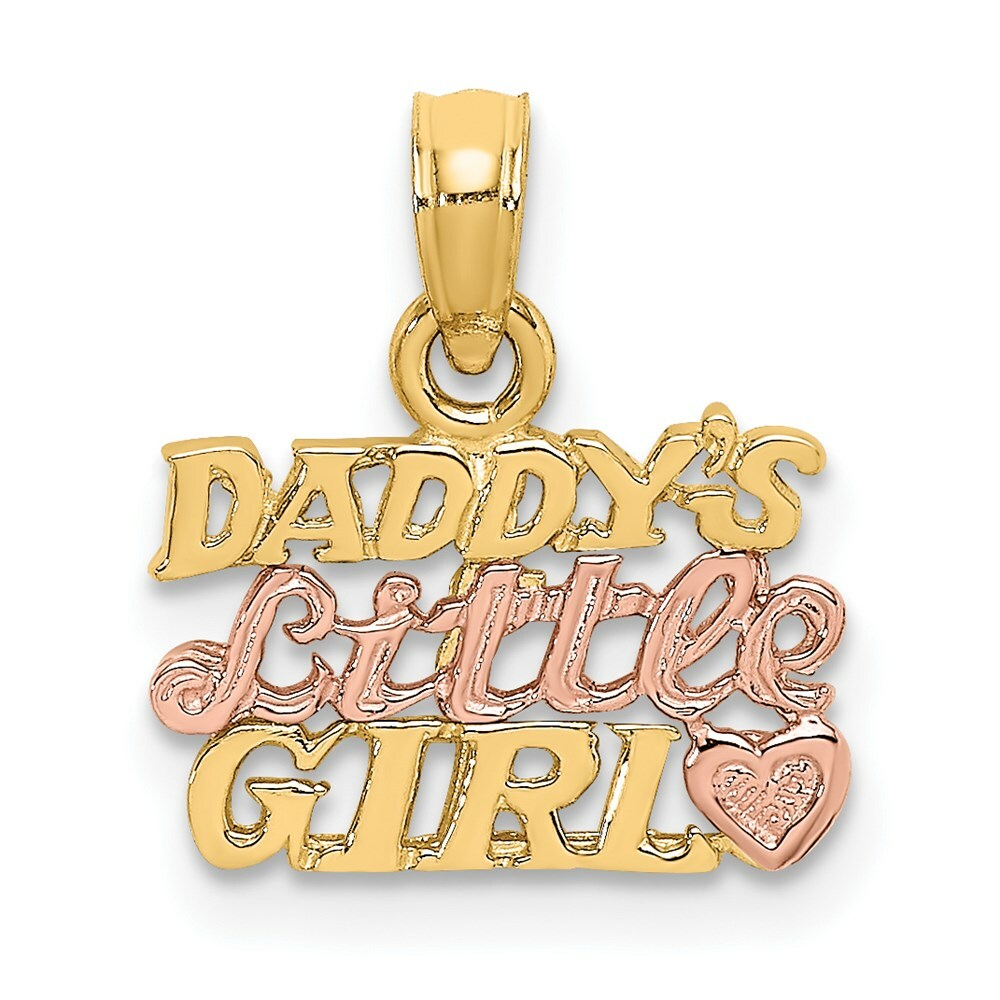 14K Two-Tone Gold DADDY'S LITTLE GIRL Charm Pendant