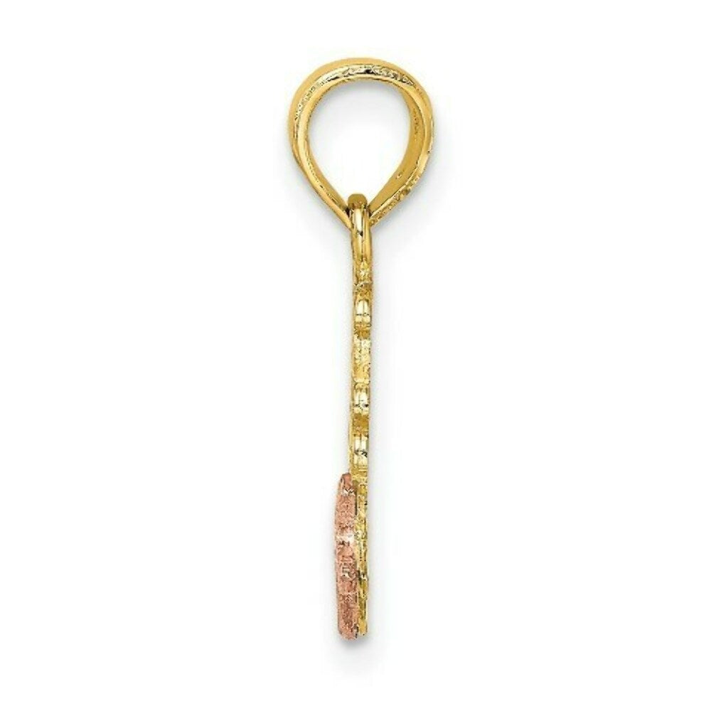 14K Two-Tone Gold Jesus Loves Me Charm Pendant