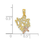 Load image into Gallery viewer, 14K Two-Tone Gold Jesus Loves Me Charm Pendant

