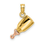 Load image into Gallery viewer, 14K Two-Tone Gold BABY BOTTLE Charm Pendant
