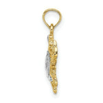 Load image into Gallery viewer, 14K Yellow Gold with White Rhodium Charm Pendant Blue Crab Charm Pendant
