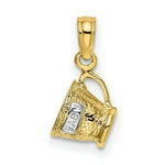 Load image into Gallery viewer, 14K Yellow Gold with White Rhodium 3-D BABY (WHITE) CUP Charm Pendant
