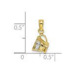 Load image into Gallery viewer, 14K Yellow Gold with White Rhodium 3-D BABY (WHITE) CUP Charm Pendant
