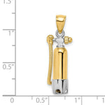 Load image into Gallery viewer, 14K Two-tone Gold 3-D Single Scuba Tank With Hair Hose Charm Pendant
