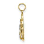 Load image into Gallery viewer, 14K Yellow Gold and White Rhodium SANIBEL ISLAND Double Flip Fop Charm Pendant
