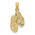 Load image into Gallery viewer, 14K Yellow Gold and White Rhodium SANIBEL ISLAND Double Flip Fop Charm Pendant

