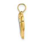 Load image into Gallery viewer, 14K Yellow Gold with White Rhodium Polished with Textured Heart Charm Pendant
