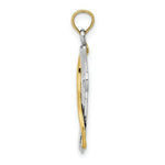 Load image into Gallery viewer, 14K Yellow Gold with White Rhodium Drape Over Cross Charm Pendant
