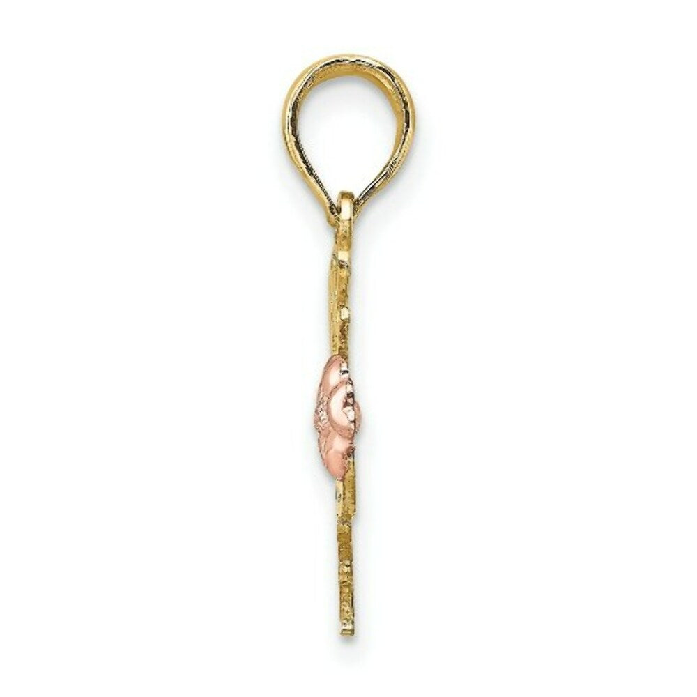 14K Two-Tone Gold Someone Special With Flower Charm Pendant