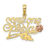 Load image into Gallery viewer, 14K Two-Tone Gold Someone Special With Flower Charm Pendant
