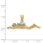 Load image into Gallery viewer, 14K Two-tone Gold 3-D Male Scuba Diver Charm Pendant
