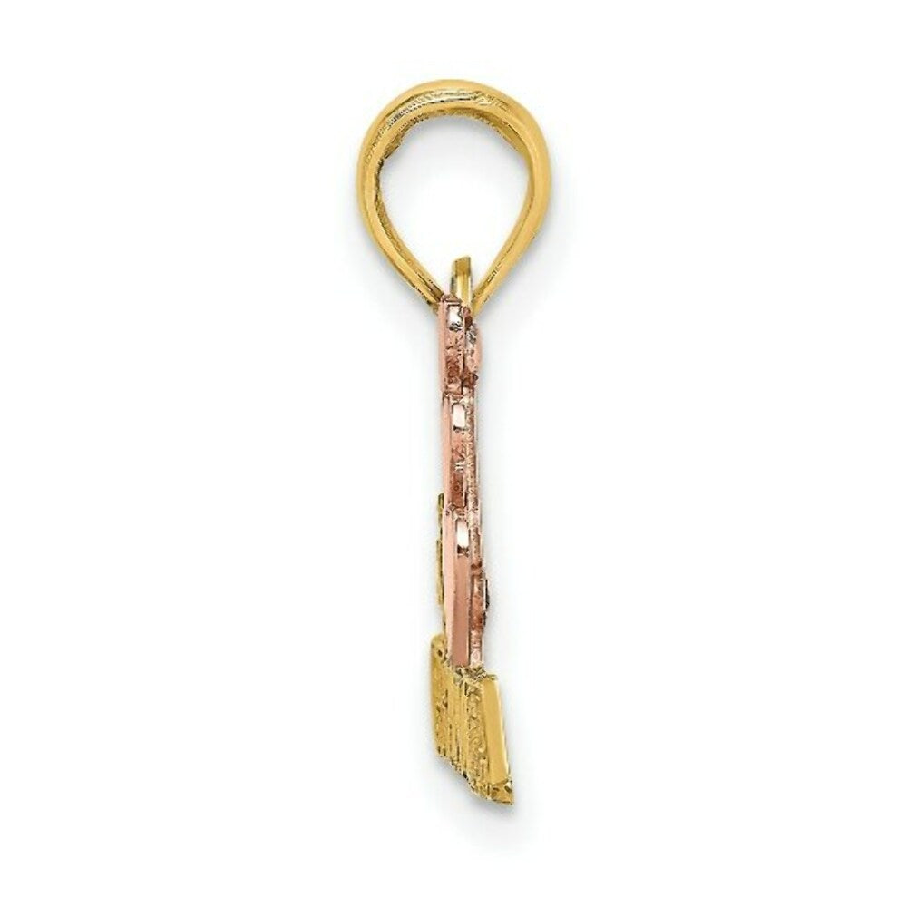 14K Two-Tone Gold #1 GRANDMA With Three Hearts Charm Pendant