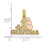 Load image into Gallery viewer, 14K Two-Tone Gold #1 GRANDMA With Three Hearts Charm Pendant

