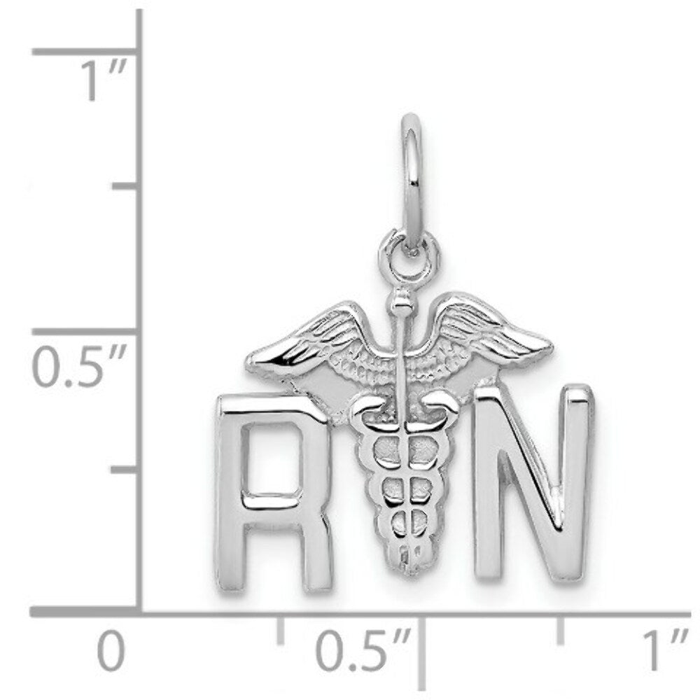 14K White Gold RN Registered Nurse Charm