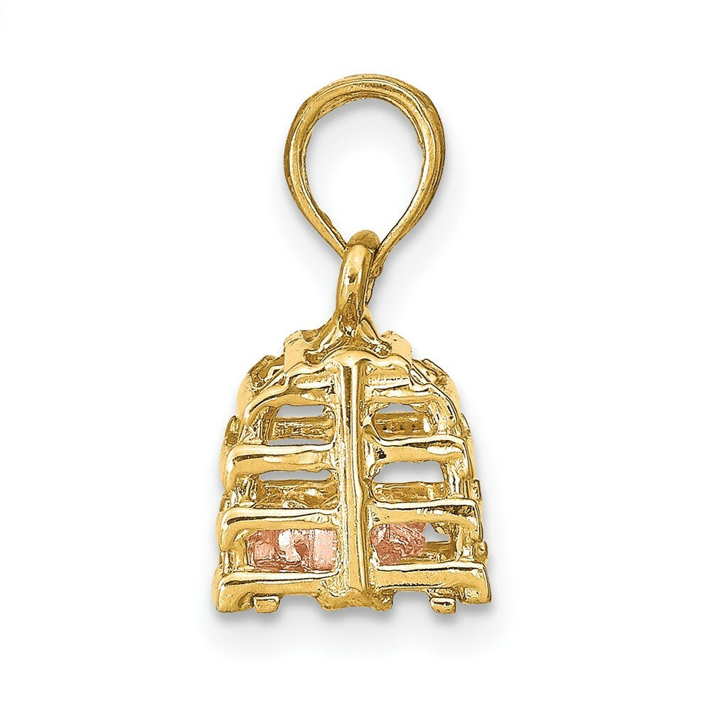 14K Two-Tone Gold Moveable 3-D Lobster In Trap