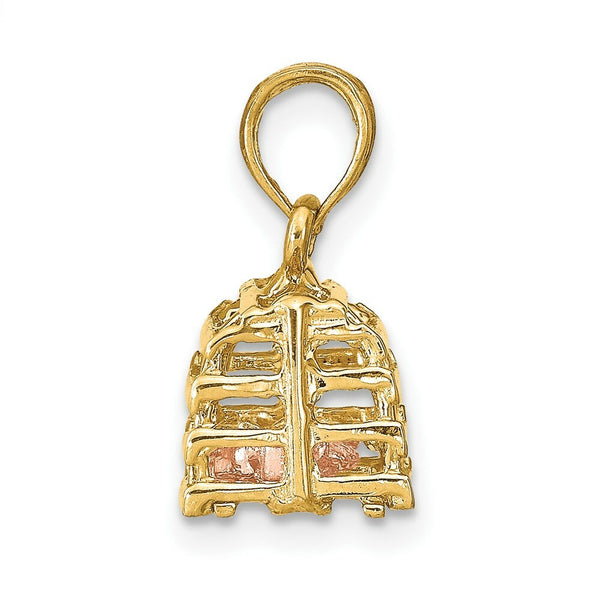14K Two-Tone Gold Moveable 3-D Lobster In Trap