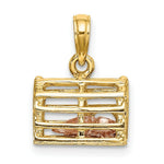 Load image into Gallery viewer, 14K Two-Tone Gold Moveable 3-D Lobster In Trap

