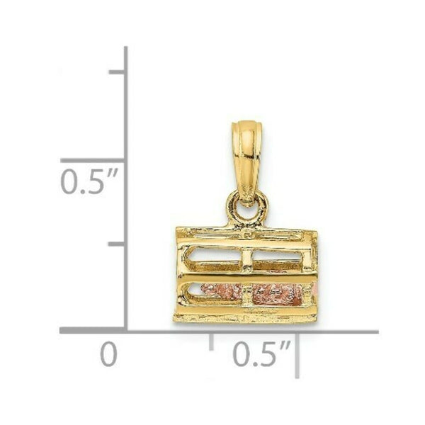 14K Two-Tone Gold Moveable 3-D LOBSTER (PINK) In Trap