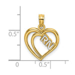 Load image into Gallery viewer, 14k Yellow Gold and White Rhodium RN Inside Double Hearts Charm Pendant
