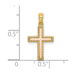 Load image into Gallery viewer, 14K Two-tone Gold Polished Cross Charm Pendant
