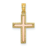Load image into Gallery viewer, 14K Two-tone Gold Polished Cross Charm Pendant
