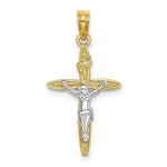 Load image into Gallery viewer, 14K Two-tone Gold INRI Crucifix Charm Pendant

