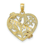 Load image into Gallery viewer, 14K Two-tone Yellow &amp; Rose Gold With #1 MOM Heart With Flower Charm Pendant
